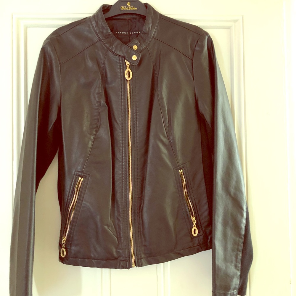 EUC Ivanka trump fake leather jacket